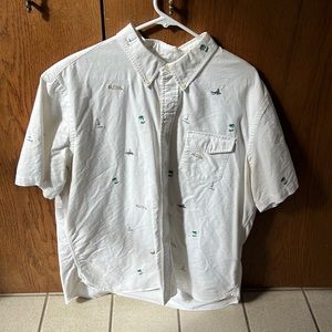 White Button up Polo